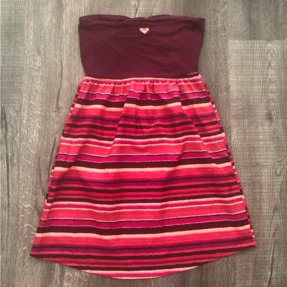 Roxy Strapless Summer Swim Coverup Beach Dress - Picture 1 of 6